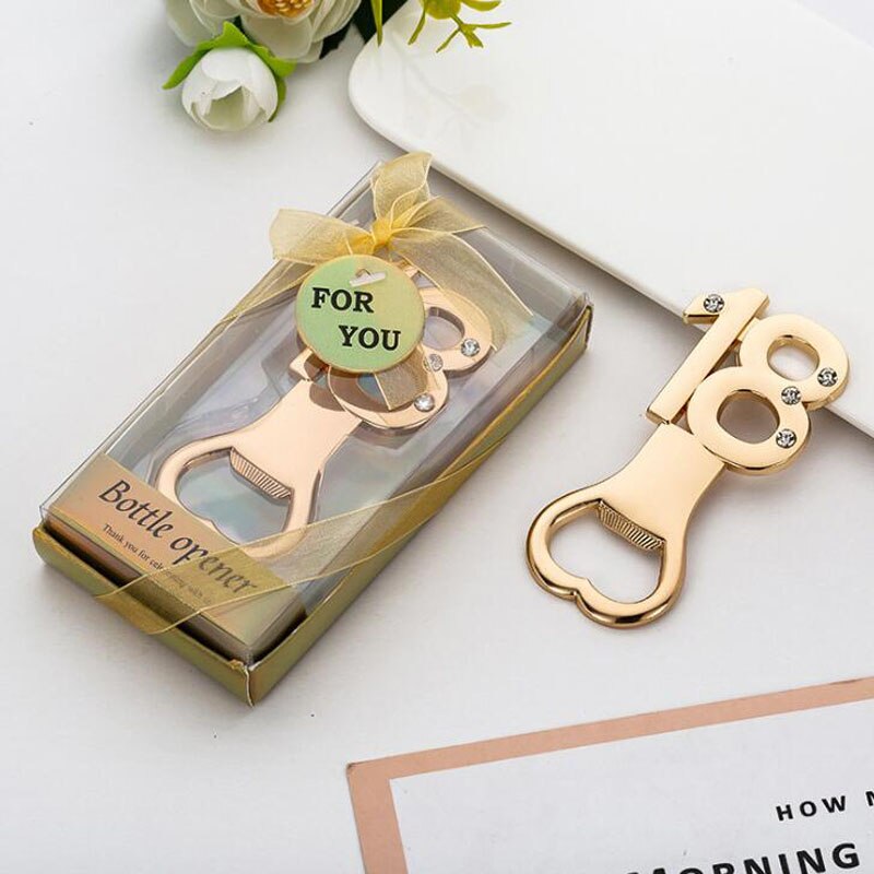 10pcs/lot Wedding Anniversary Party Favors Adult Ceremony Guest Giveaways Birthday Bottle Opener For Party: 18