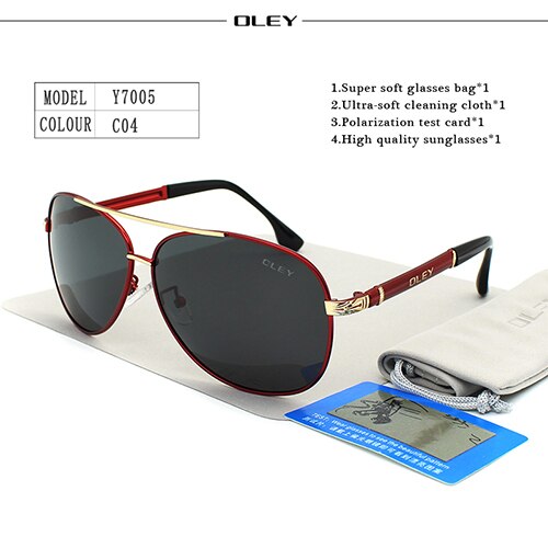 OLEY Luxus sonnenbrille männer polarisierte Klassische pilot sonnenbrille angeln Zubehör schutzbrillen gafas de sol zonnebril mannen: Y7005 C4
