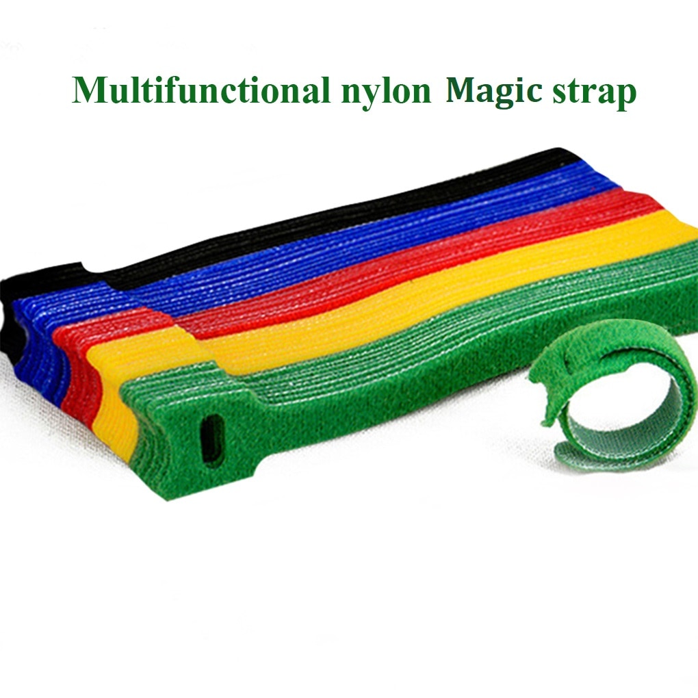 50 Stuks Kabel Draad Bandjes Nylon Klittenband Riem Kabelbinders Herbruikbare Bevestiging Draad Organisator Zip Ties Nylon Koord