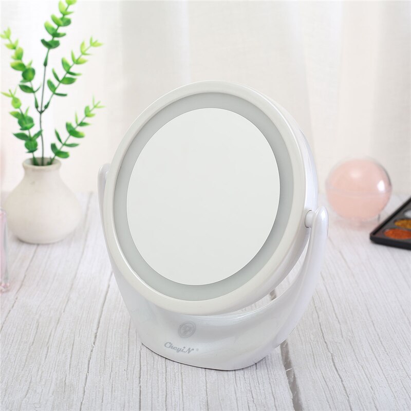Makeup makeup spejl med led lys tændt genopladeligt 1x/5x forstørrelse kosmetisk spejl bærbart bagbelyst bordspejl 50: Default Title