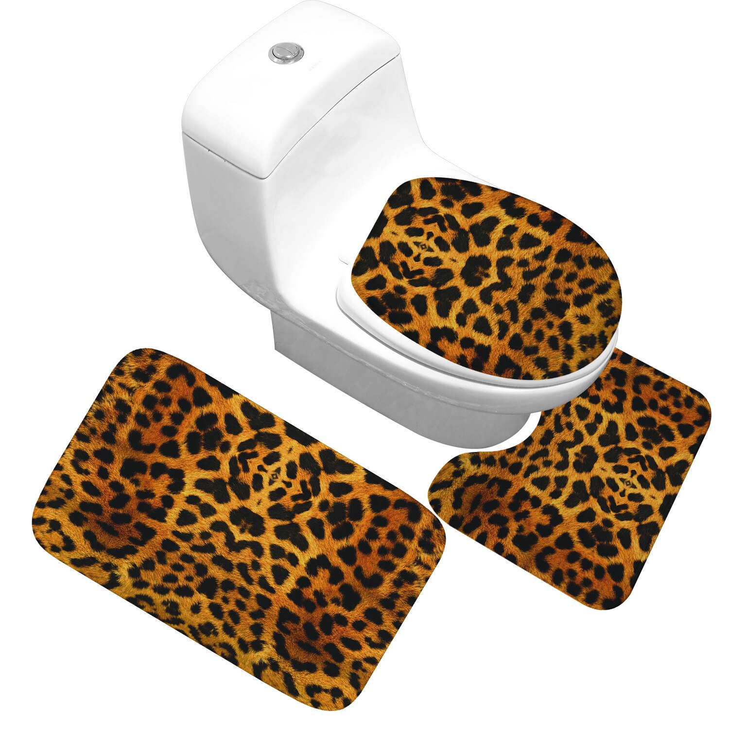 Koe Patroon En Zebra Striae Badkamer Wc Matten Set Water-Absorberende Flanel Badmat Antislip Vloerkleed: 03