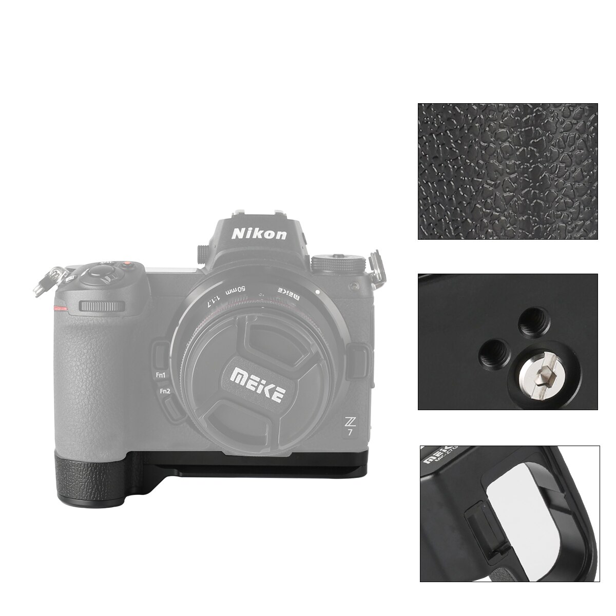 Meike-MK-Z7G liga de alumínio para nikon z5, z6, z7, z6ii, z7ii, placa de liberação rápida, l suporte