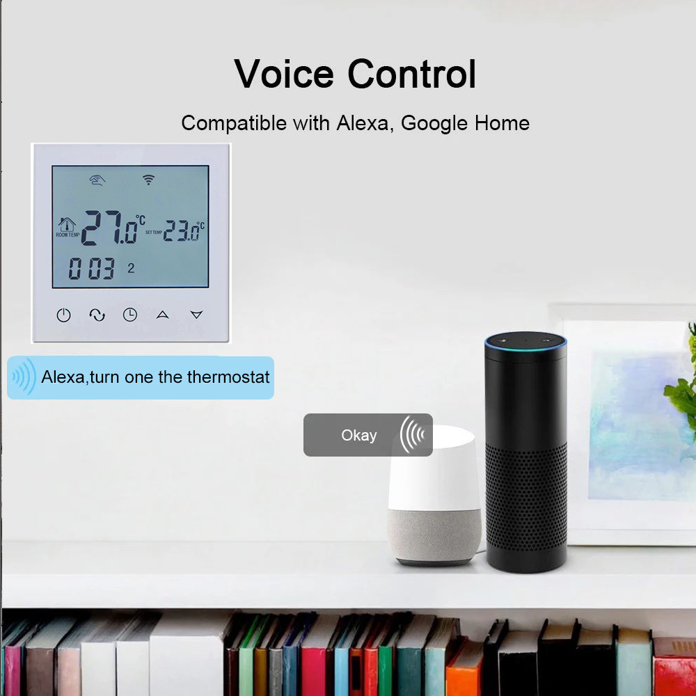 Vancoo-termostato inteligente por voz para calefacción por suelo radiante, 220V, WIFI, aplicación de teléfono móvil, Control de temperatura