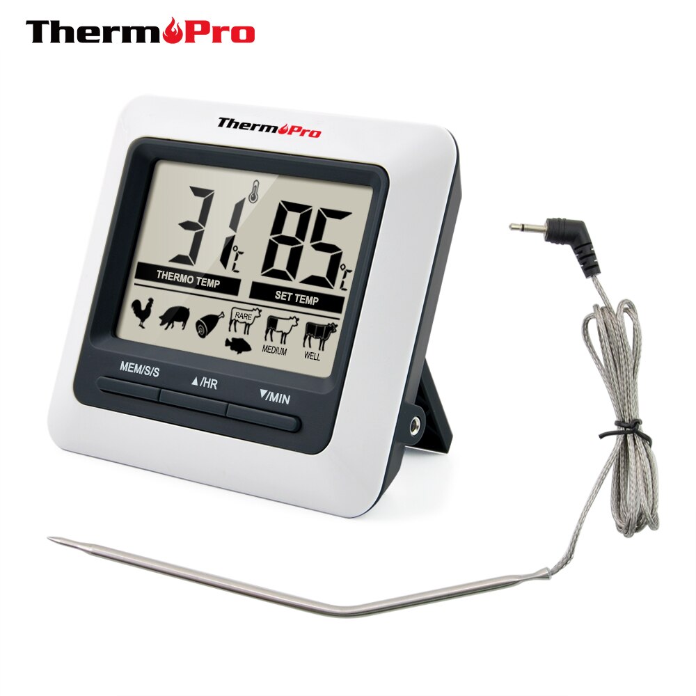 ThermoPro TP04 termometro da cucina digitale per alimenti da cucina digitale LCD di grandi dimensioni per barbecue Grill forno fumatore