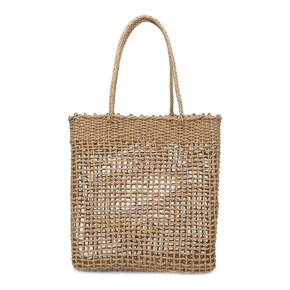 Women Handbag Hollow Handmade Straw Woven Tote Large Capacity Summer Beach Shoulder Bag Party