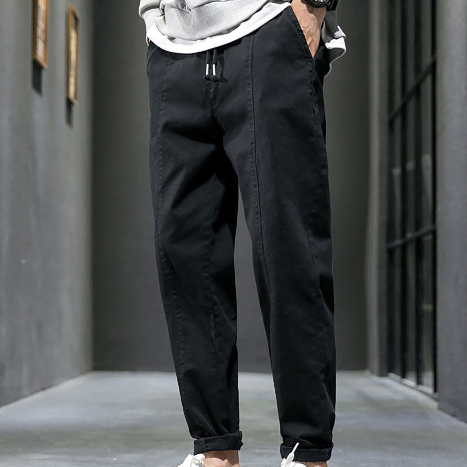 Male Casual Pants Jeans Men's Casual Plus Size Loose Pure Color Sports Long Sweatpants Pents Loose Baggy Hiphop pants