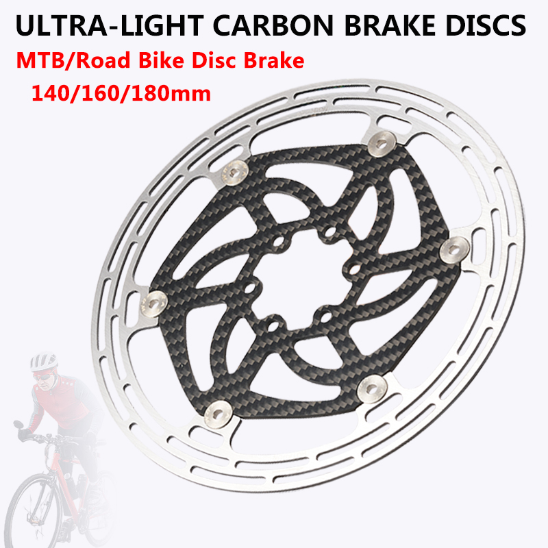 RACEWORK Carbon Faser Fahrrad Bremsscheibe MTB Rennrad Ultraleicht 6 Schrauben Schwimmenden Rotor 140mm 160mm 180mm Bremsscheibe