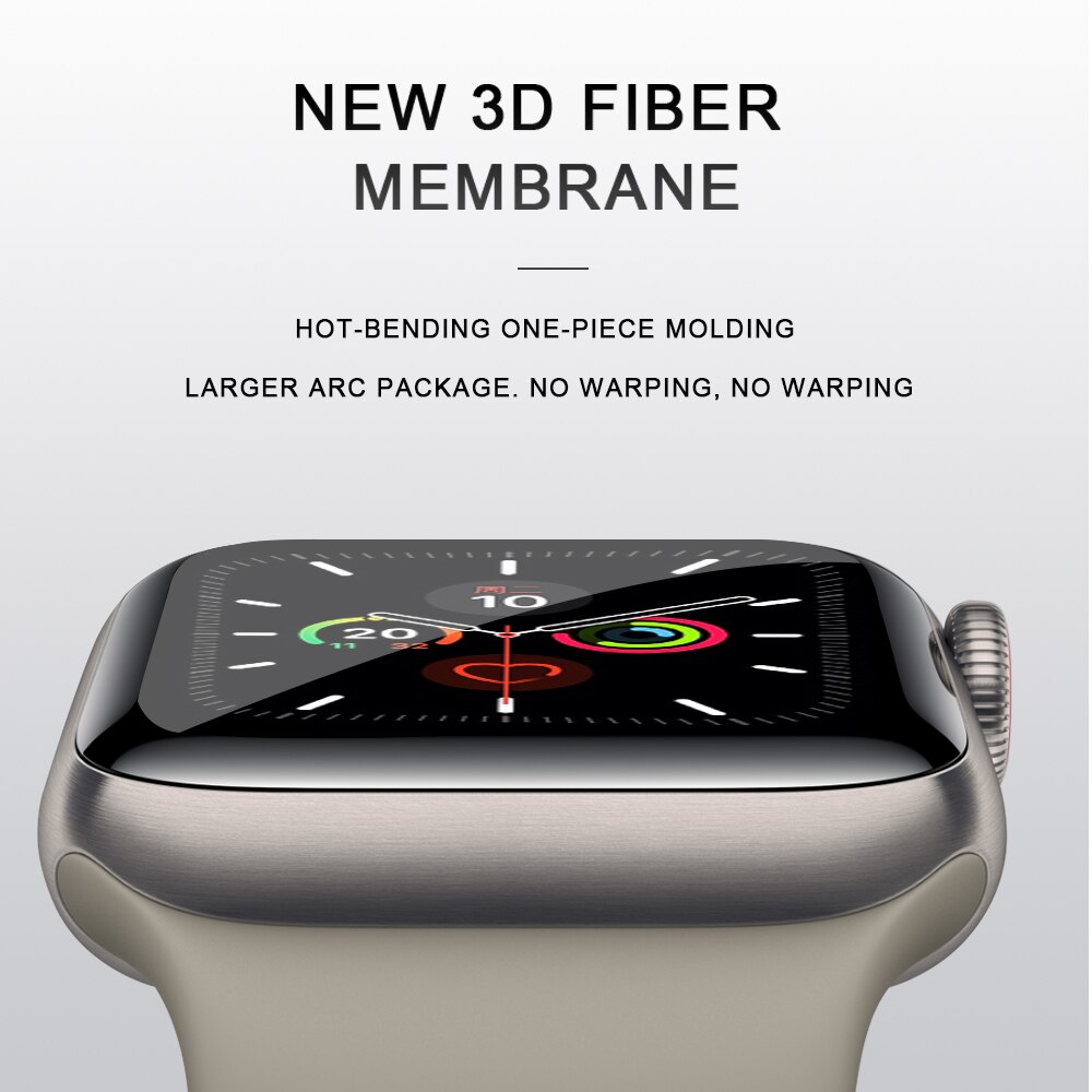Gælder for apple watch vandtæt blød glasfilm serie 5 4 38mm 40mm 42mm 44mm hærdet iwatch 3 2 1 ur skærmbeskytter