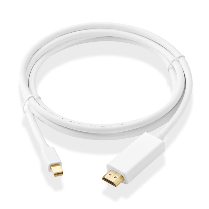 Mini DP to HDMI Cable Adapter 1080P 4k Thunderbolt HDMI Converter For Macbook Pro Air Mini Displayport to HDMI Adapter 1.8M: 1080P hdmi cable