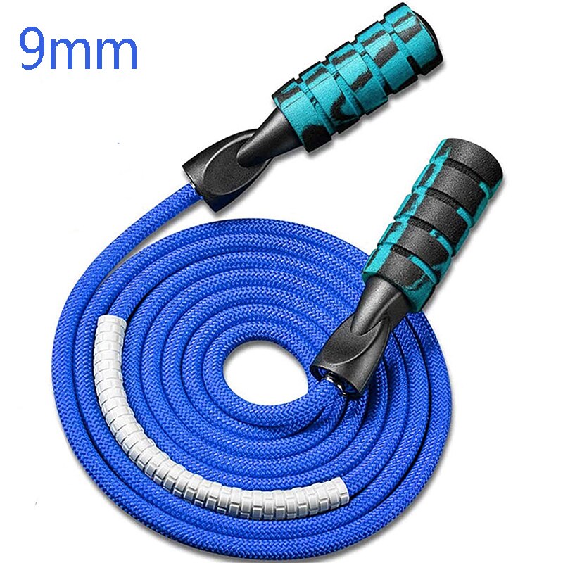 Springtouw Verstelbare Lengte Wirwar Gesegmenteerde Soft Kralen Springtouw, Fitness Springtouw Voor Kinderen Man Vrouwen: Blue-9mm