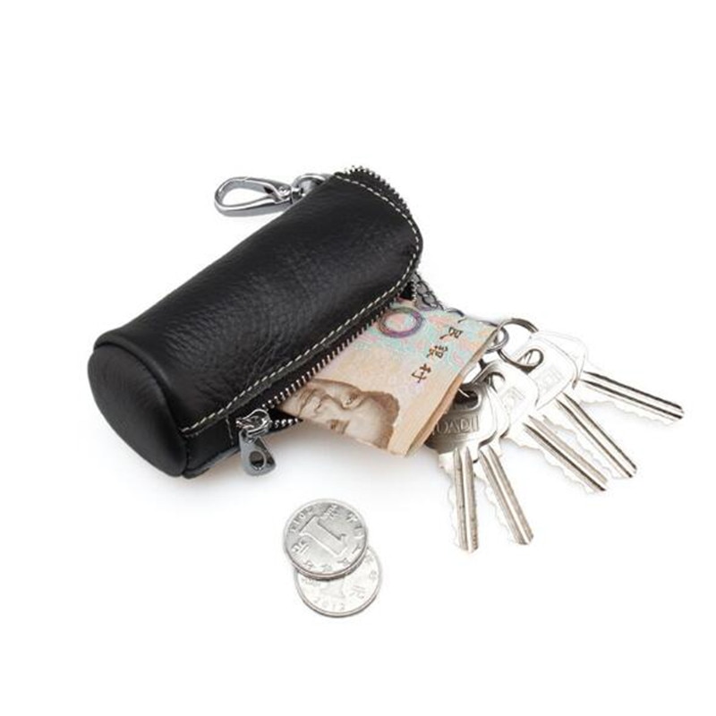 Kvinder bærbare vintage læder nøgle pung nøglering dækker lynlås etui mini mønt pung nøgleholder tasker