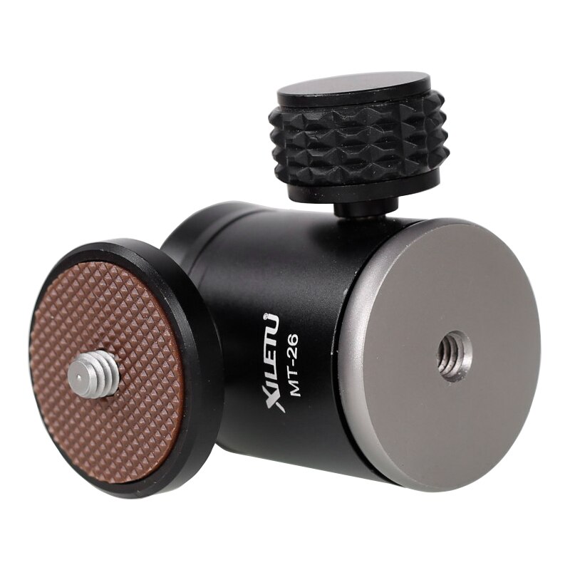 XILETU-Mini rótula de bola de trípode de 360 grados, cabeza panorámica W 1/4 tornillo para DSLR GoPro, aleación de aluminio MT26