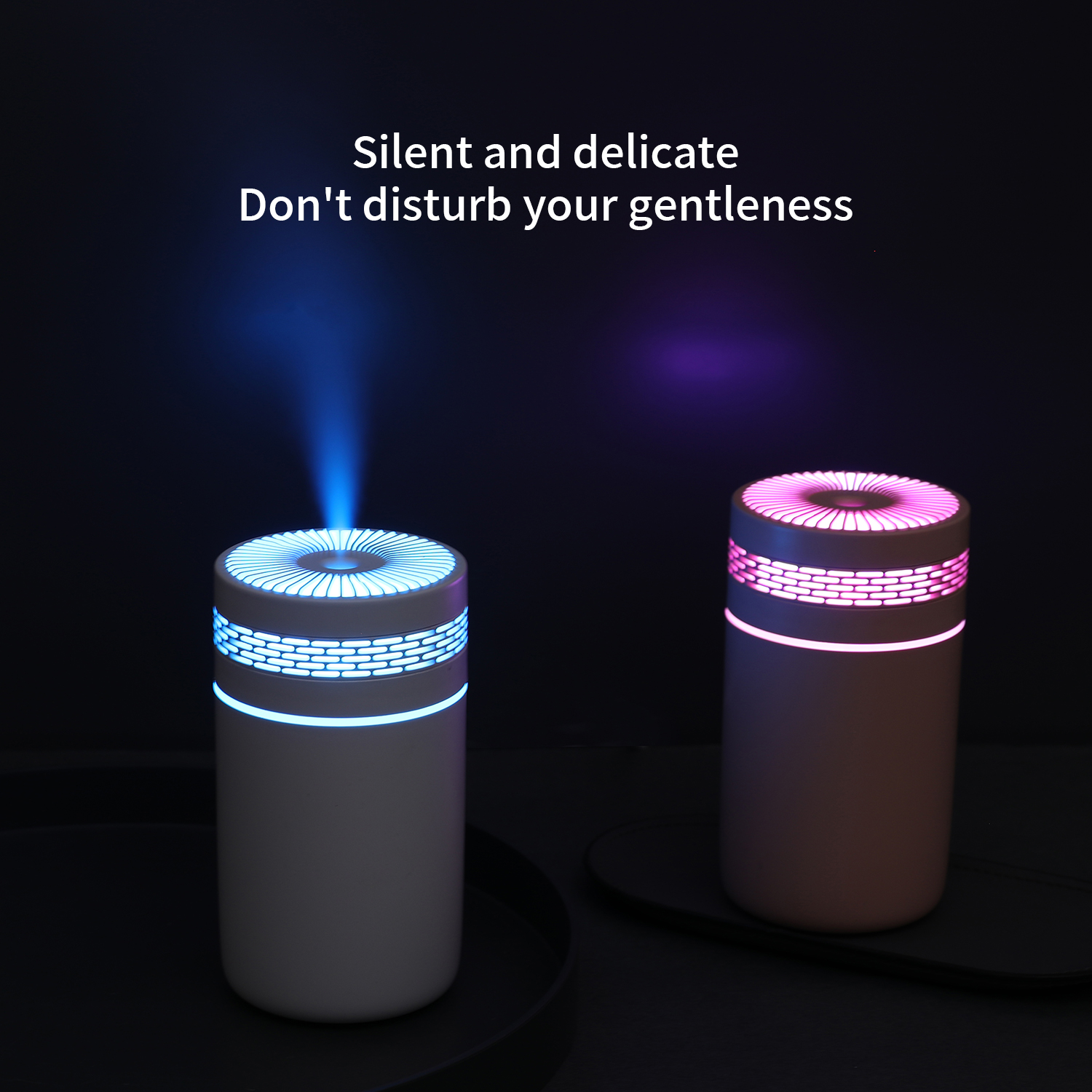 Auto-Luftbefeuchter, tragbarer Mini-Spray-Luftbefeuchter mit LED-Licht, USB-betriebener Aromatherapie-Öldiffusor für Schlafzimmer und Reisen