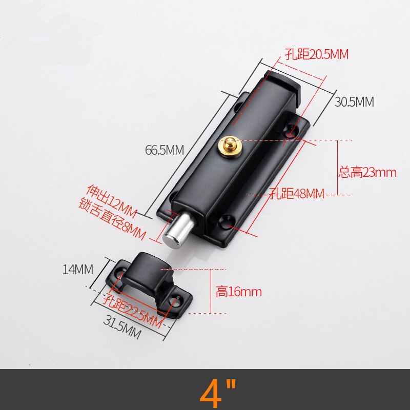 Stainless Steel Spring Loaded Door Latch Bolt Brass Push Release Button Old-fashioned Automatic Spring Latch Lock: 16