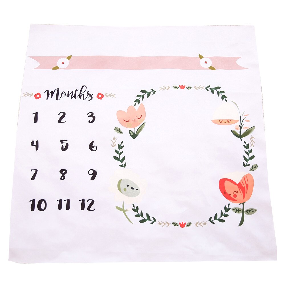 Baby Baby Milestone Deken Foto Fotografie Prop Dekens Achtergrond Doek Kalender Bebe Jongen Meisje Foto Accessoires 100X100 Cm