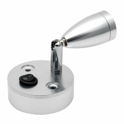 2X12V Switched LED Spot Reading Switch Light Bedside Laptop Caravan Boat RV Lamp White Light 600K