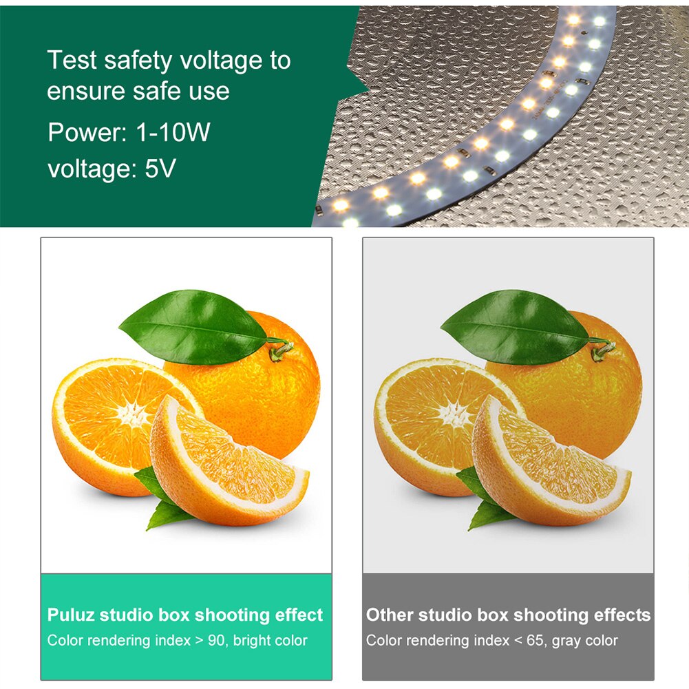 Puluz 30Cm Mini Fotostudio Ring Led Lightbox Schieten Tent Desktop Doos Kit 6 Kleuren Achtergronden Fotografie Lightbox Kits