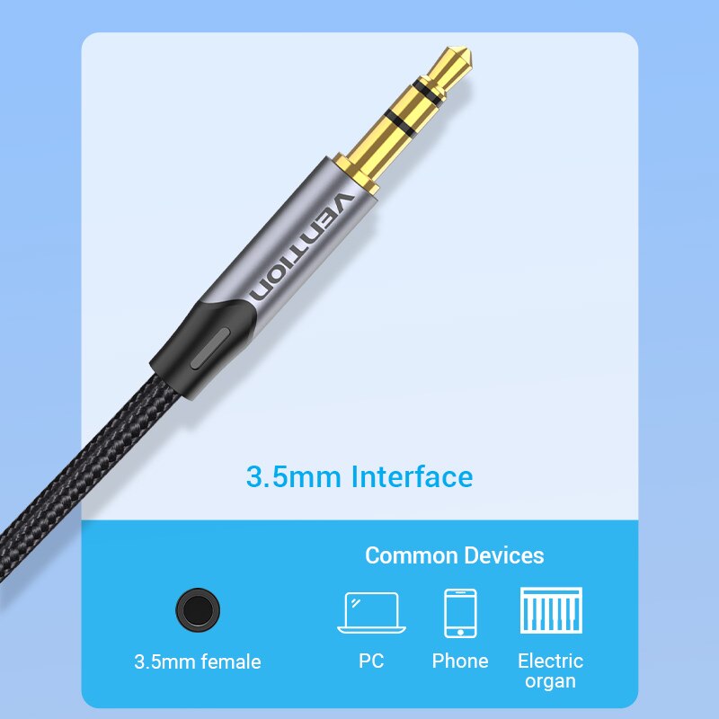 Vention 3.5mm to double 6.5mm trs kaapeli aux uros mono 6.5 liitin stereo 3.5 jack audio kaapeli mikseri vahvistin 6.35 sovitin