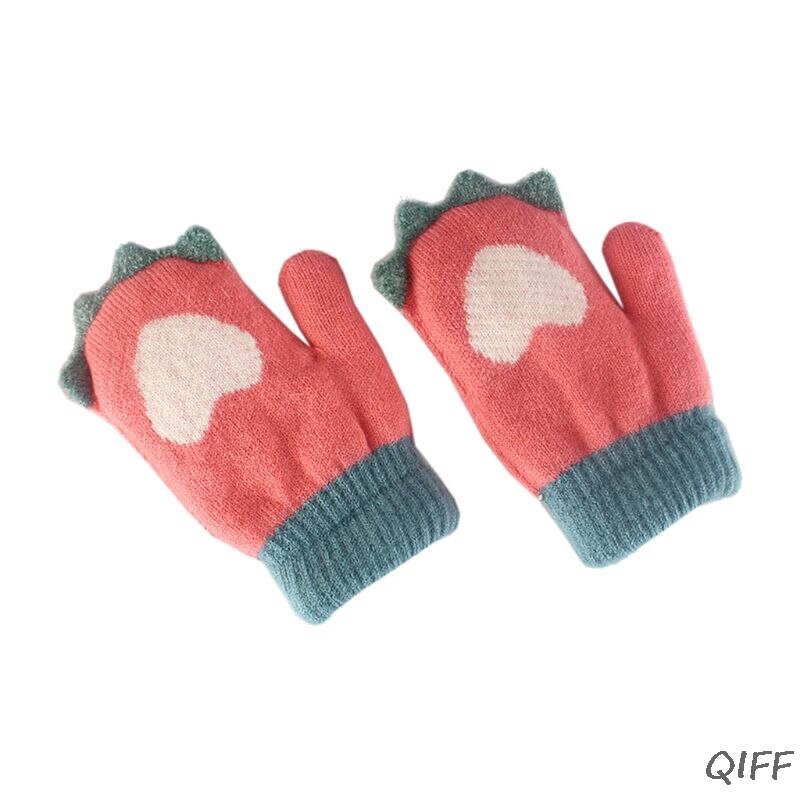 Winter Outdoor Baby Jongens Meisjes Gebreide Handschoenen Kinderen Warm Volledige Vinger Wanten: WR