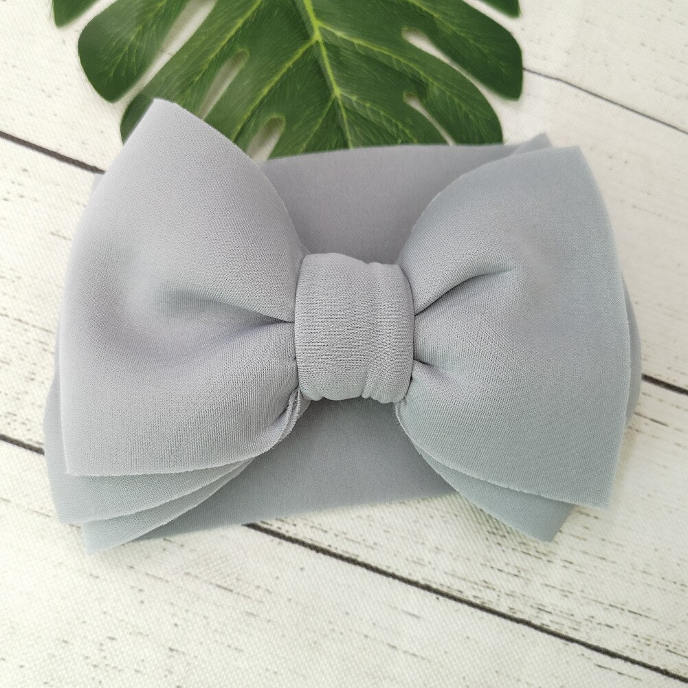 Baby Meisje Hoofdbanden Haarband Baby Hoofdband Bladerdeeg Bandeau Bebe Fille Bullet Stof Boog Knoop Headwraps Tulband Baby Haar Accessoires: Light Gray