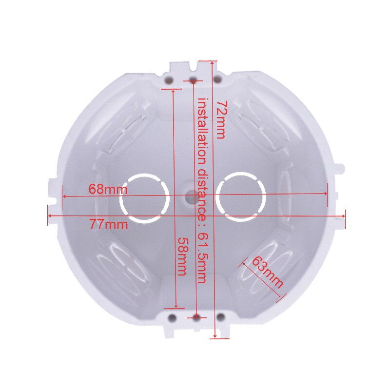 86*86mm Cassette Universal White Wall Mounting Box for Wall Switch and Plastic Enclosure Socket Back Box Outlet 86mm