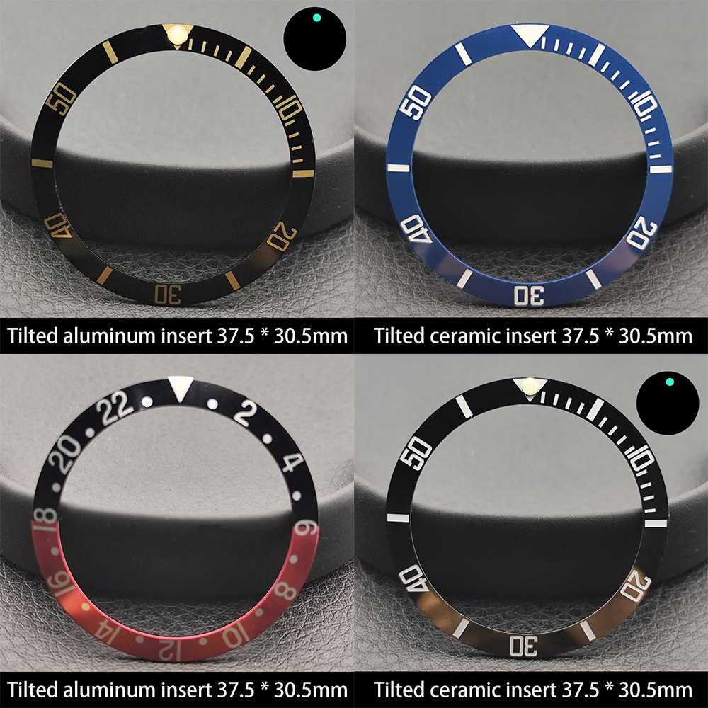 37,5 mm bezel kantel inzetstuk keramiek/aluminium 37,5 * 30,5 mm horlogeaccessoires vervangende onderdelen kast horlogering