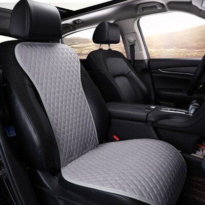 Linen/flax Fabric Car Seat Cover For Kia Rio Front Rear Flax Cushion Breathable Protector Not In Summer M4 X35: grey with backrest