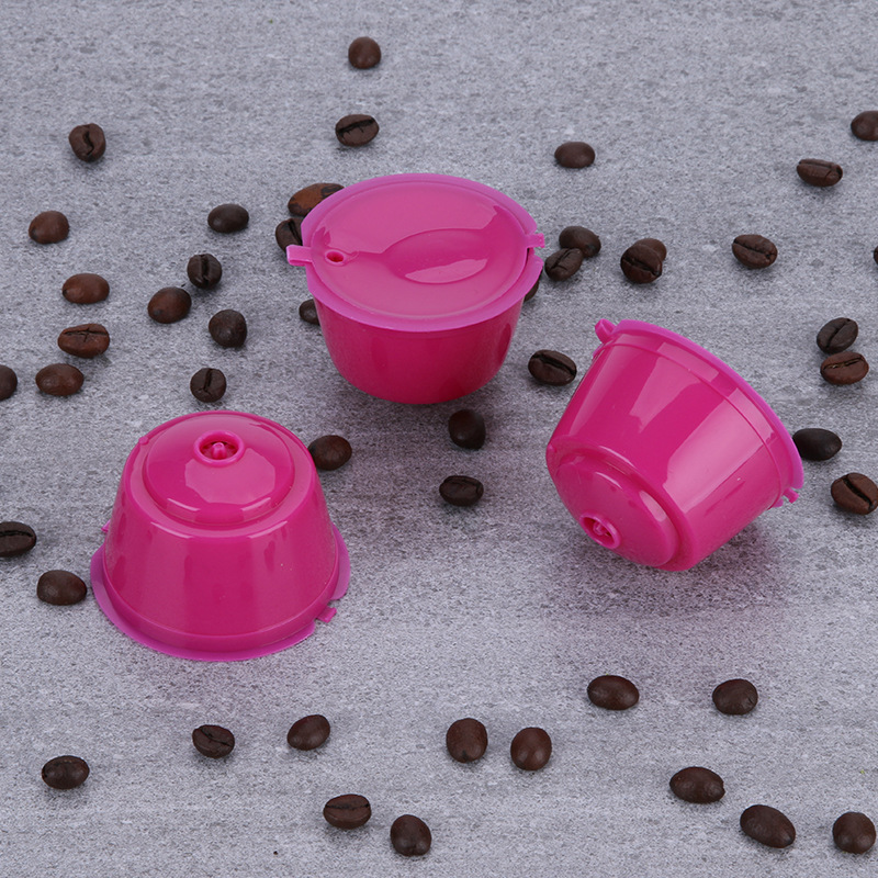 3 unids/lote cápsula de café Dolce Gusto reutilizable verde, cápsulas de cestas de filtro de café Dolce Gusto compatibles recargables de plástico: Castaño