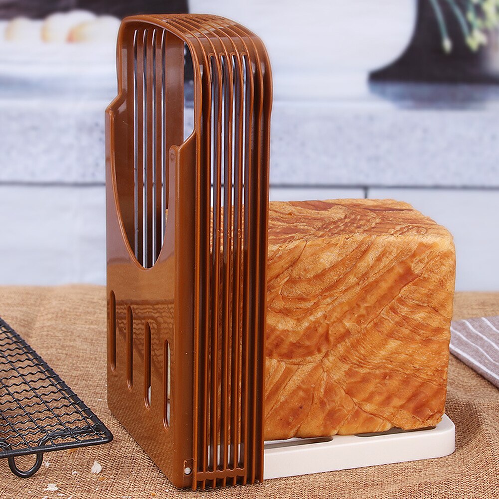 Toast Bread Slicer Plastic Foldable Loaf Cutter Rack Cutting Guide Slicing Tool Kitchen Accessories Practical Bread Cutter Loaf