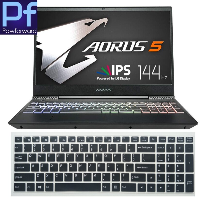 Gigabyte sabre 15 & saber 17 15- k / aorus 5 pelaamiseen 15 15.6 17.3 tuuman silikoninen kannettavan tietokoneen näppäimistön kansi ihonsuoja