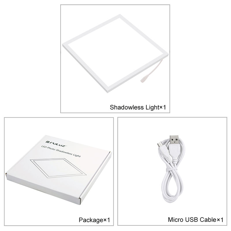 PULUZ Mini LED Photography Shadowless Light Lamp Panel Pad Acrylic Board 20x20cm JR Deals