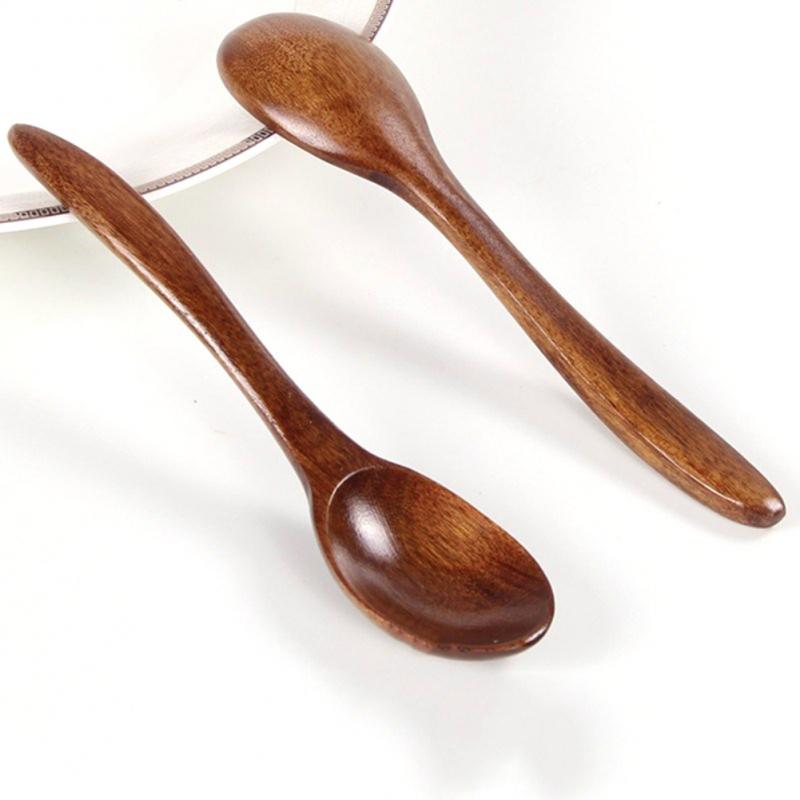 3 Tablespoons Wooden Spoon For Mixing And Stirring Cooking Spoon Long Handle Spoon Honey Spoon Teaspoon Children Drink Soup Wood