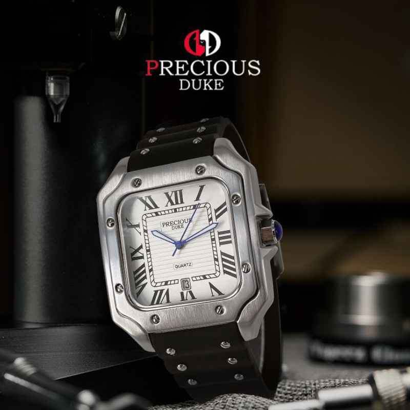 Retro vierkant quartz horloge voor heren tankserie horloge met siliconen band 30 meter waterdicht voor dagelijks gebruik