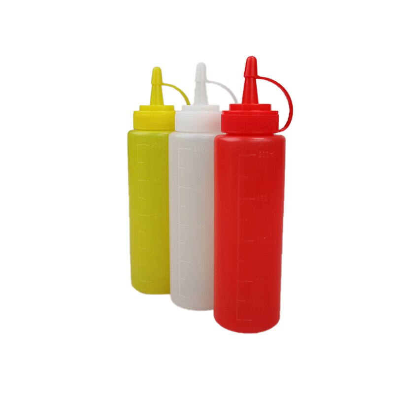 Condiment Bottles with Twist On Cap Lids Ketchup Mustard Mayo Sauces Olive Oil Bottles Kitchen Gadget