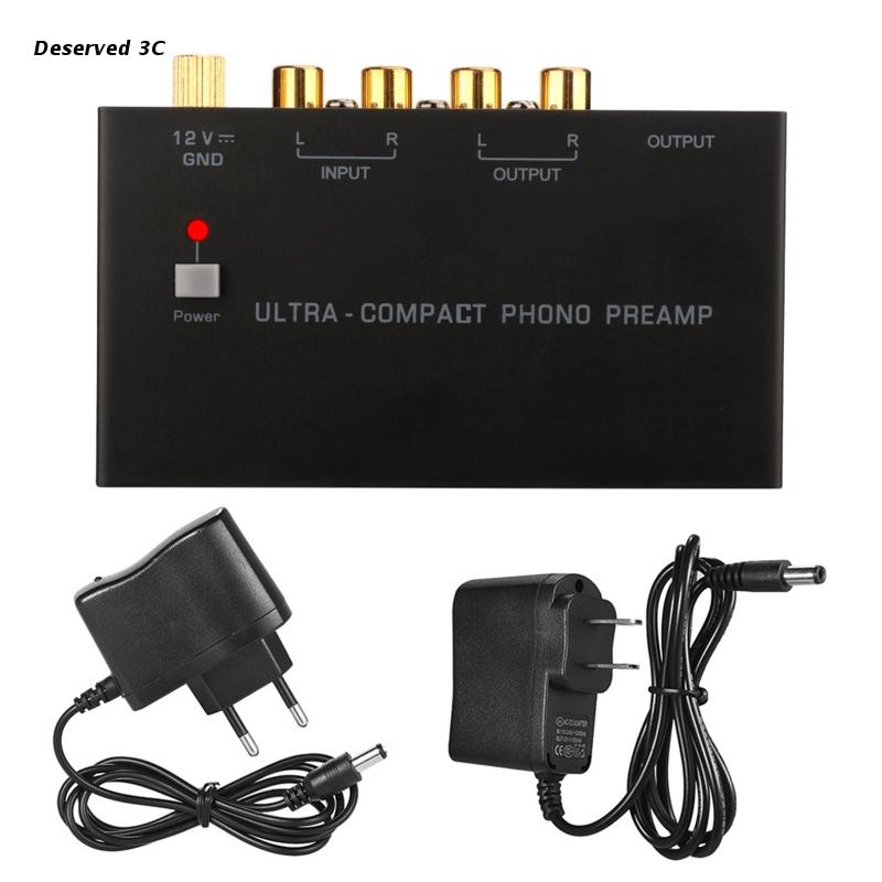 R9CB Phono giradischi preamplificatore Mini adattatore per preamplificatore fonografo Stereo elettronico uscita ingresso RCA portatile a basso rumore