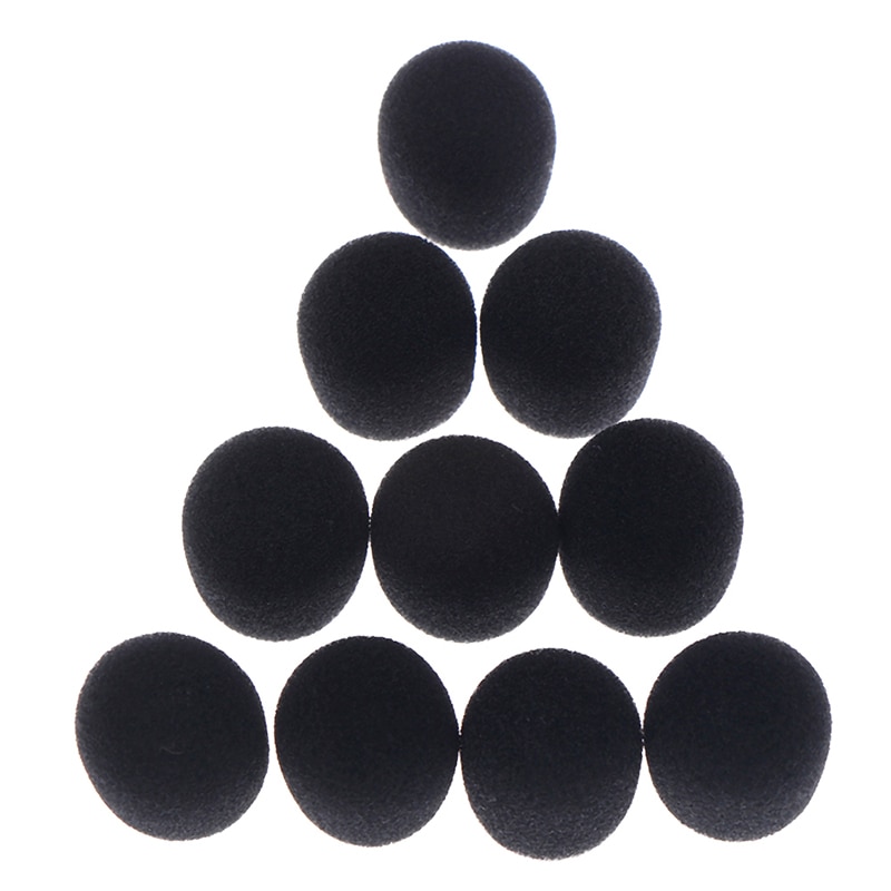 10Pcs Headset Vervanging Foam Microfoon Cover Telefoon Headset Mic Cover Microfoon Voorruit Windshied Headset Foam 25*8Mm