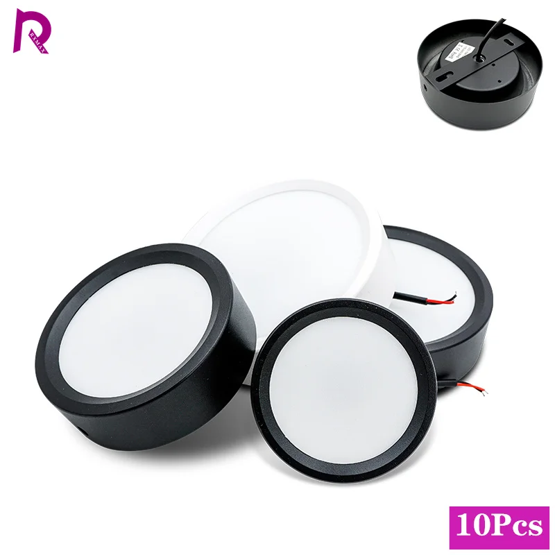 10 unids/lote Led Downlight 220V lámpara de techo 9W 12W 15W 18W Panel montado en superficie iluminación cocina accesorio para habitación decoración del hogar