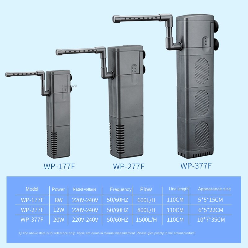 Small fish tank filter submersible pump quiet three-in-one pump aquarium oxygen pump fish culture filter equipment Turtle filter