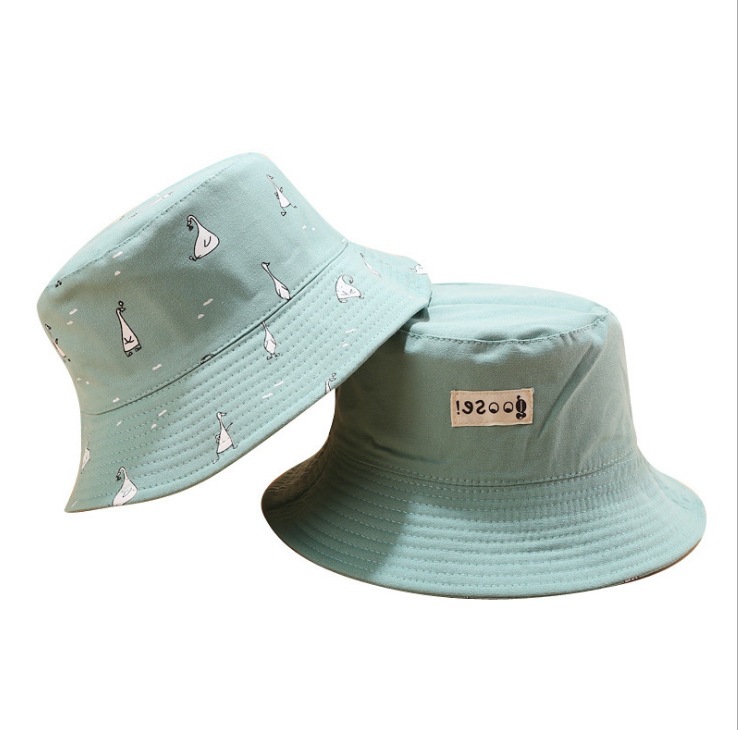 Portable des deux côtés Panama seau casquette unisexe coton dessin animé seau chapeau hommes femmes Bob casquette Hip Hop pêche en plein air jaune chapeau