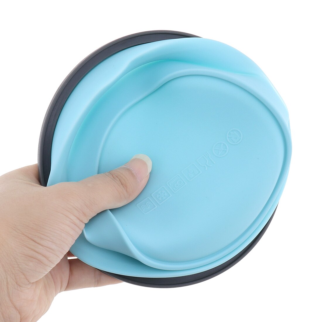 Bol circulaire en Silicone Portable, boîte à déjeuner pliable colorée, boîte à Bento 350/500/800/1200ml avec bouchon en Silicone