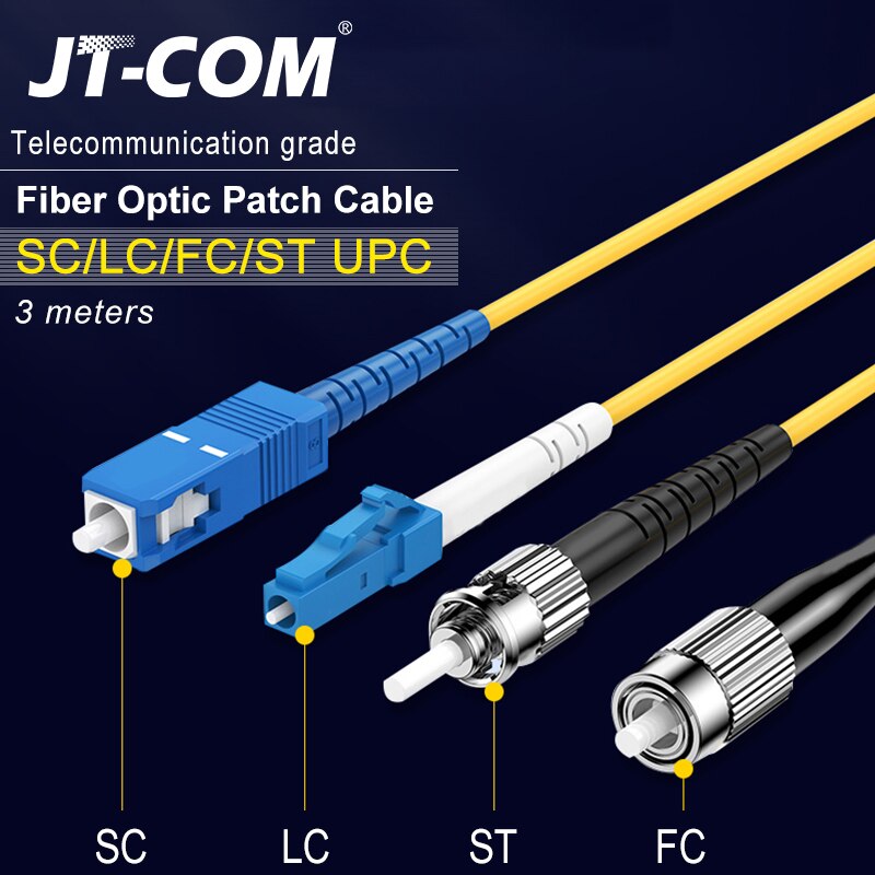 3M Fiber Optic Patch Cable SC/FC/ST/LC UPC Fiber Connector Single Mode Single Core Optical Fiber Patch Cord