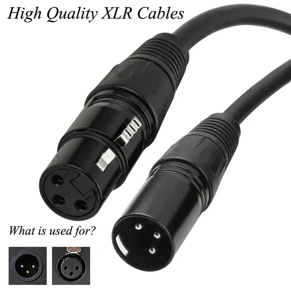 Cable de Audio XLR macho a hembra/macho M/F OFC blindado para mezclador de micrófono Femlae a hembra F/F 1m 1,8 m 3m 5m 10m 15m 20m
