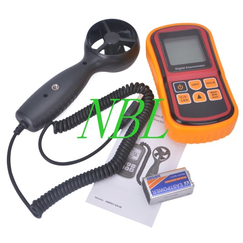 Digitale Lcd Handheld Anemometer Windsnelheid Thermometer 0 ~ 45 M/s GM8901 Digitale Lcd Display Wind Meter Meetinstrumenten