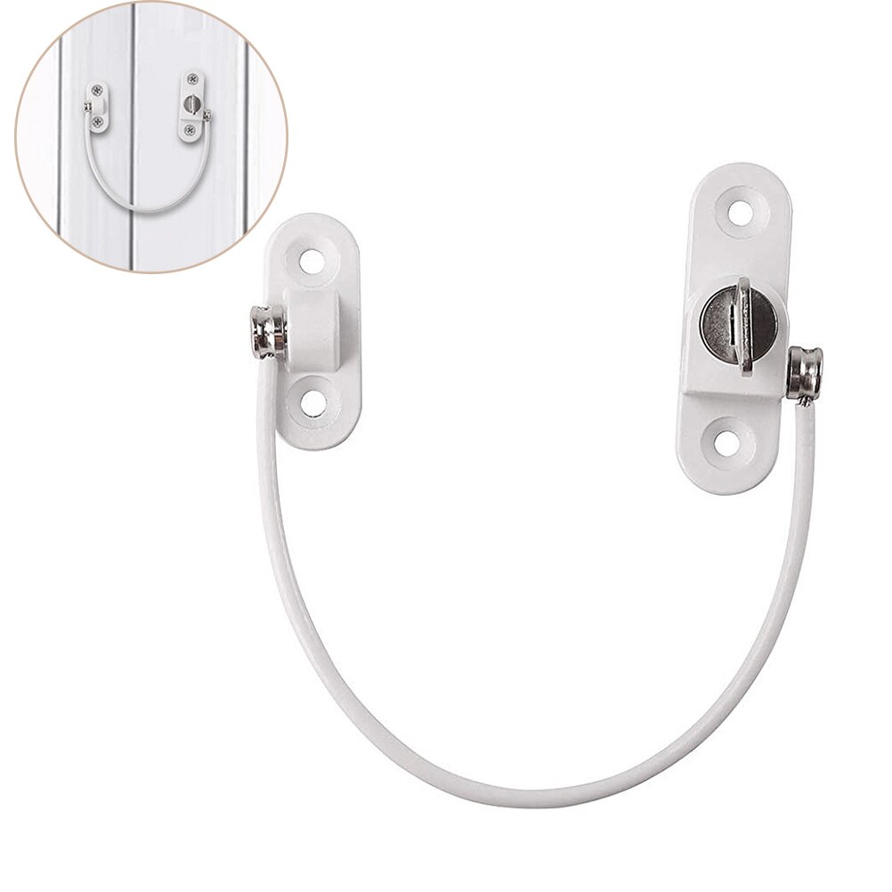1/4PCS Window Restrictor Locks Child Safety Lock Window Door Restrictor Cable: Light Grey