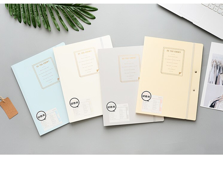 Stationery A4 PP File Folder Paper Clip Student Clipboard Elastic Binding Expanding 4 Colors Display Book: Default Title