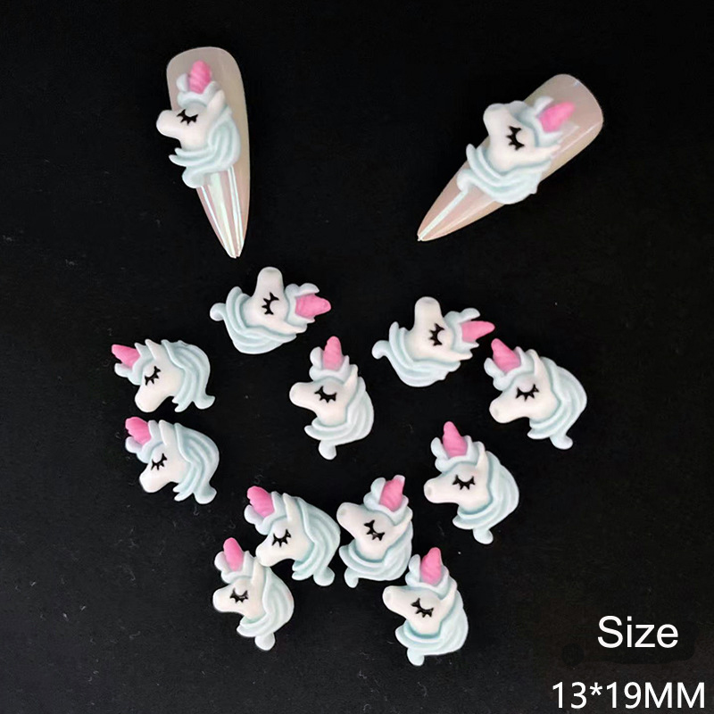 10 stks Cartoon Bunny Nail Art Charm 3D Snoep Kleur Hars Cartoon Dier Lollipop Nageldecoratie Korea Kawaii Nagelaccessoires: Watermelon Red