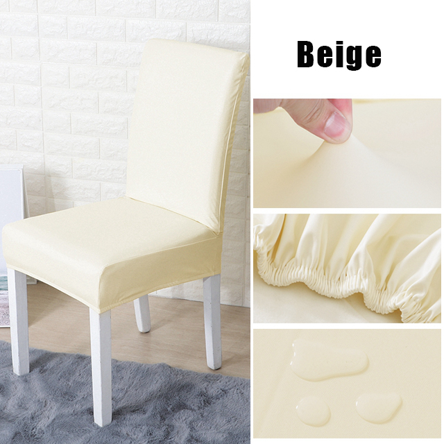 PU Leather Solid Color Chair Cover Waterproof Dining Chair Covers Hotel Banquet Wedding Seat Covers Chair Protector: F
