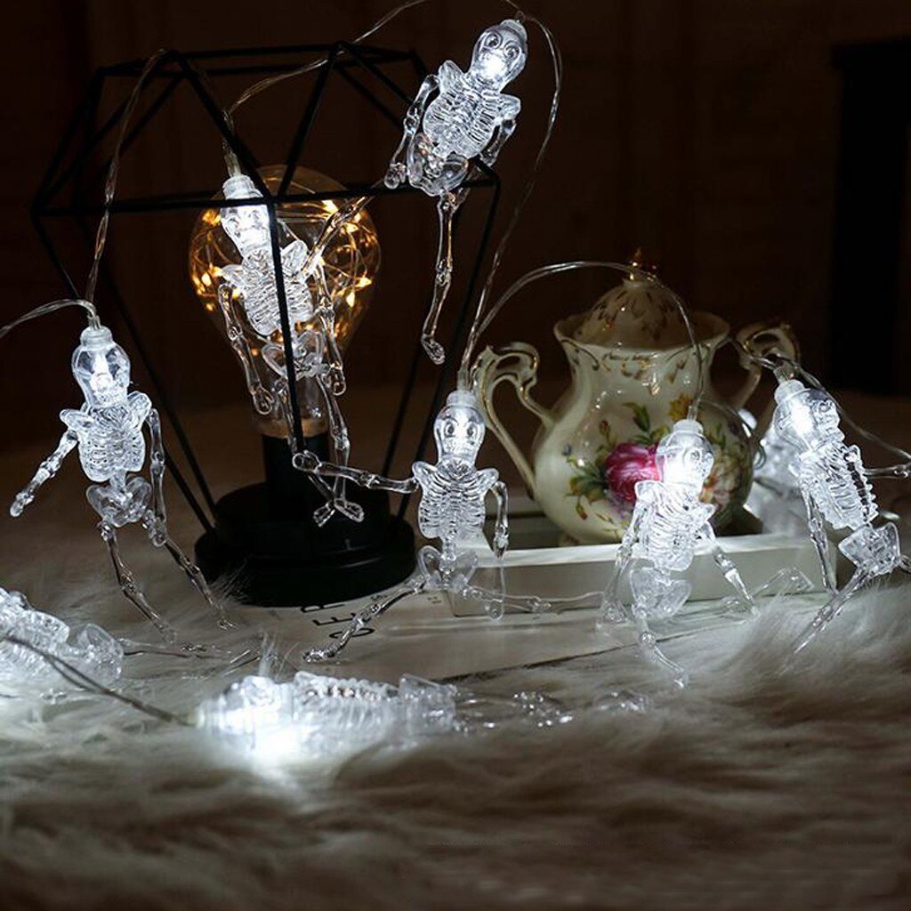 LED halloween Series Light String Skull Shaped Copper Wire Lamp Halloween Decoration Perfect Festival Indoor Party Decoration