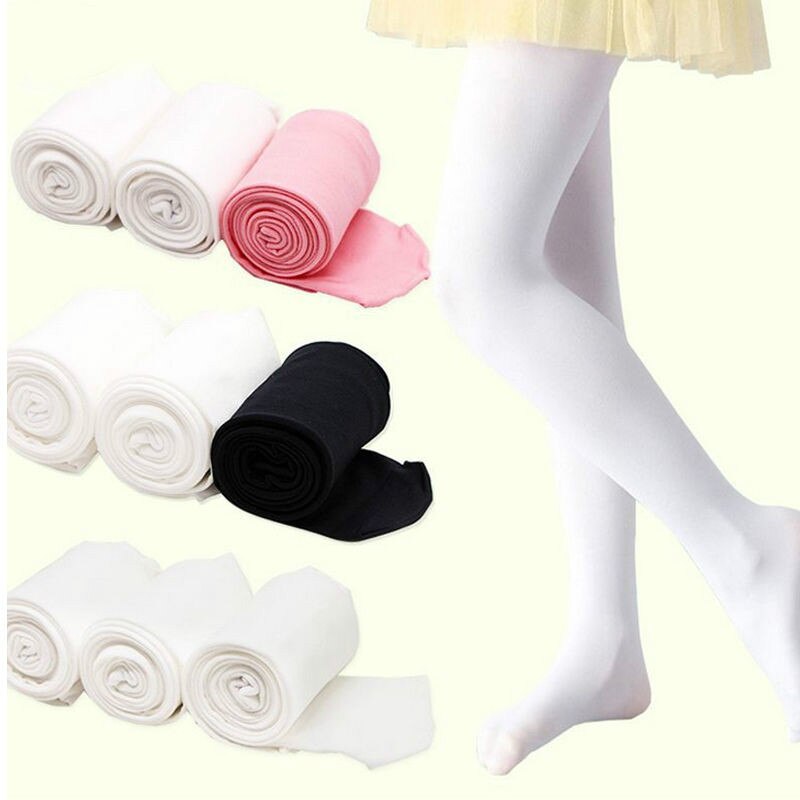 Children's Ballet Dance Tights Footed Seamless Kid Girls Pure Color Tights Stocking for Ballet Tights 4T 7T 10T