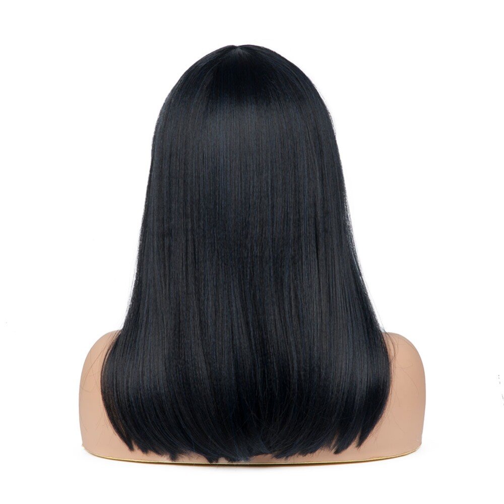 Short Bob Synthetic Wigs With Bangs For Black African American Women Pixie Cut Natural Hair Wigs Haircuts